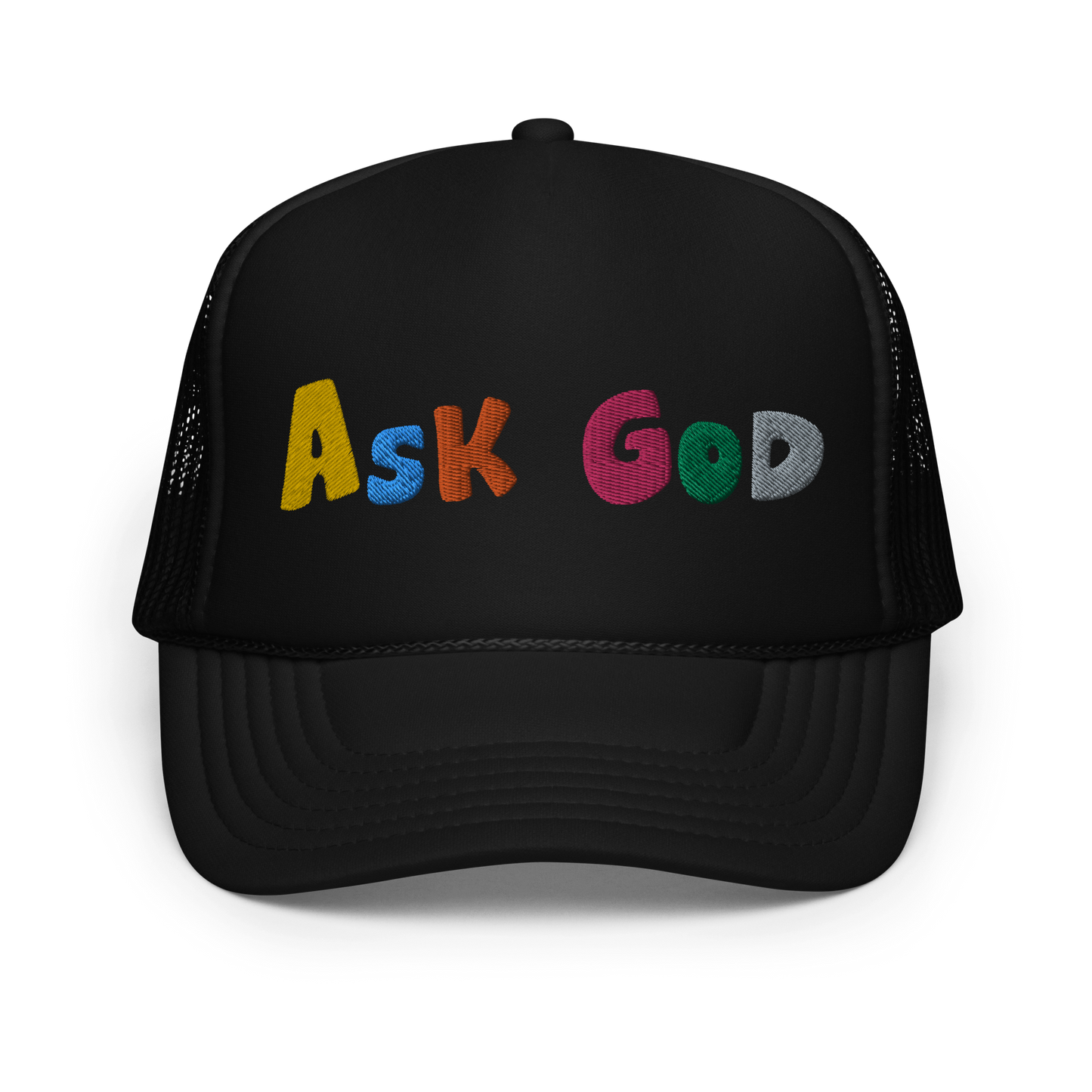 ASK GOD trucker hat