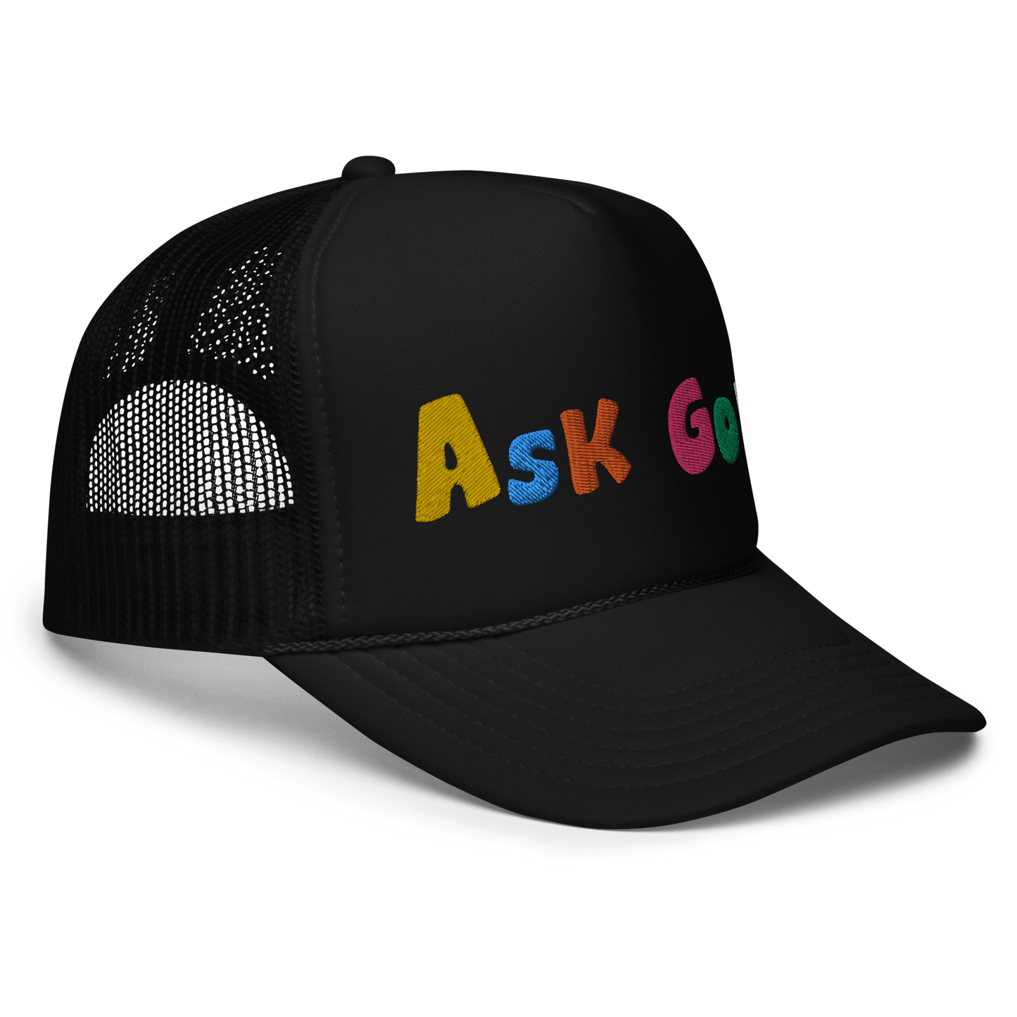 ASK GOD trucker hat
