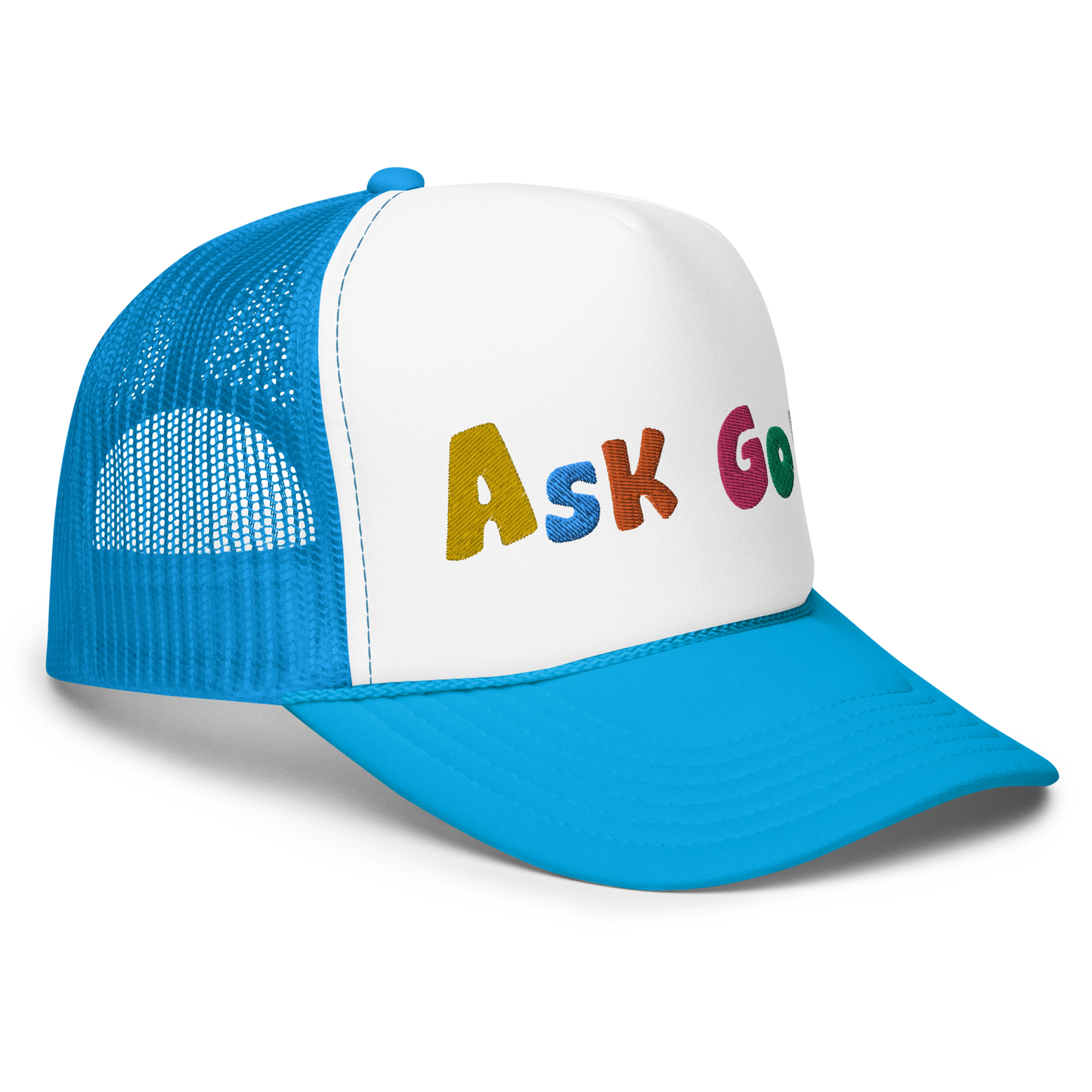 ASK GOD trucker hat