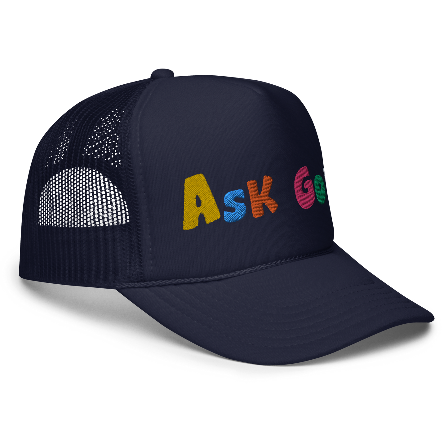 ASK GOD trucker hat