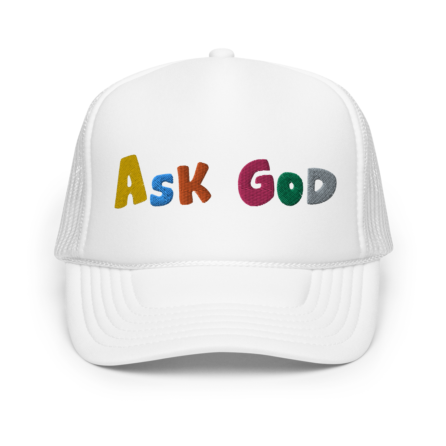 ASK GOD trucker hat