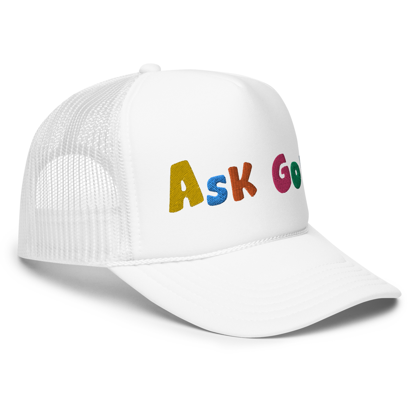 ASK GOD trucker hat