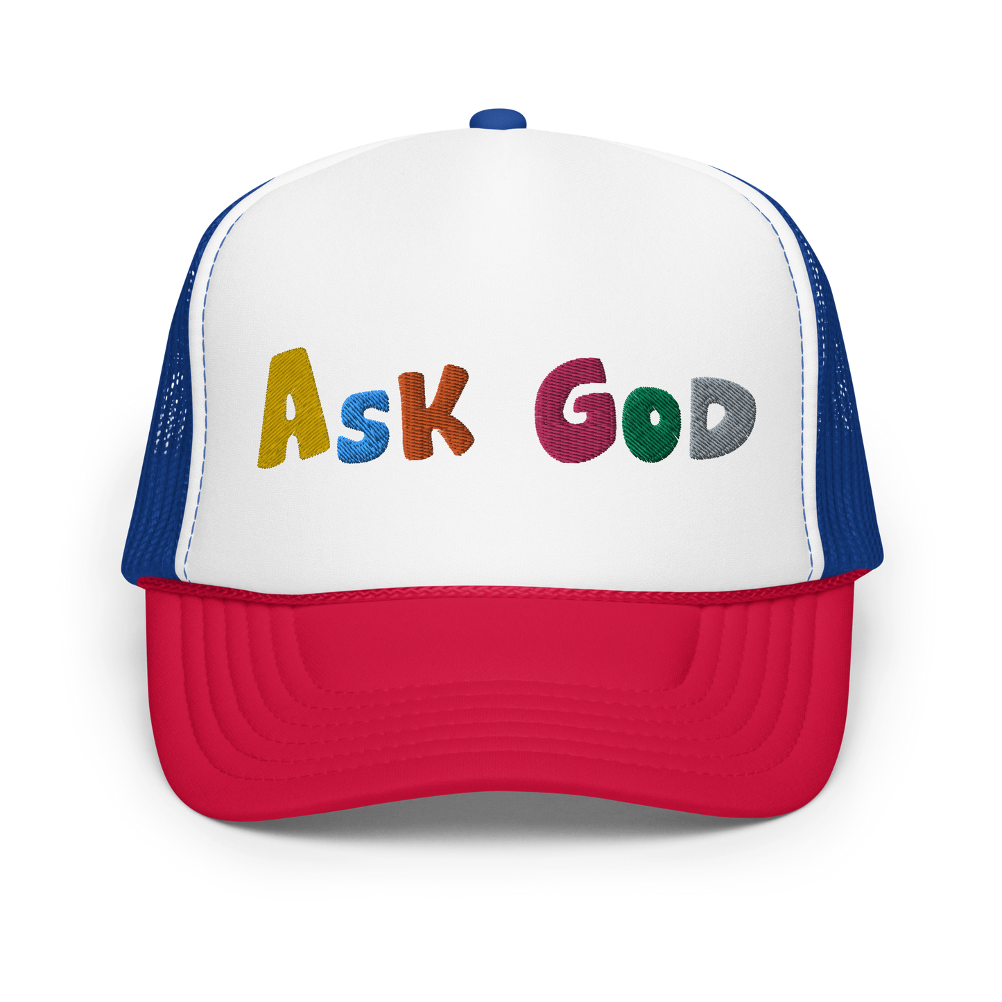 ASK GOD trucker hat