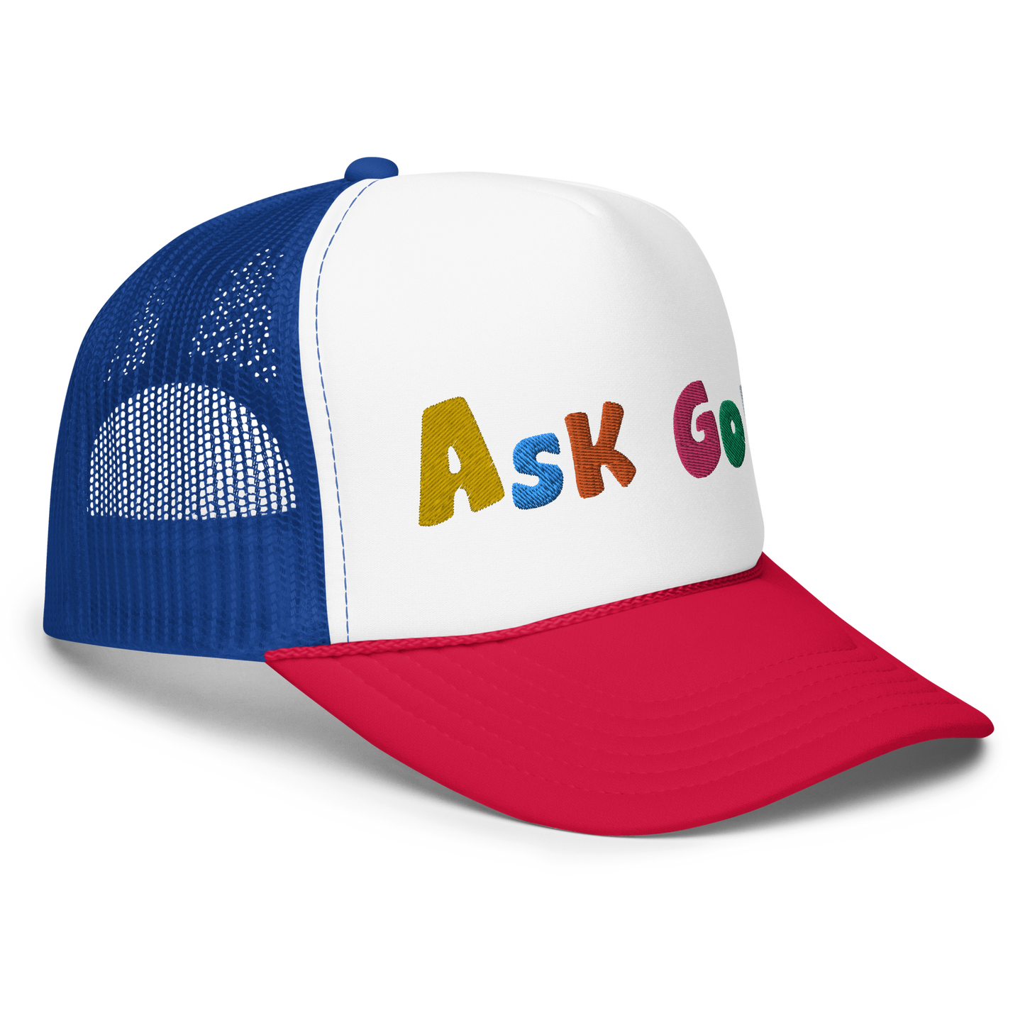 ASK GOD trucker hat