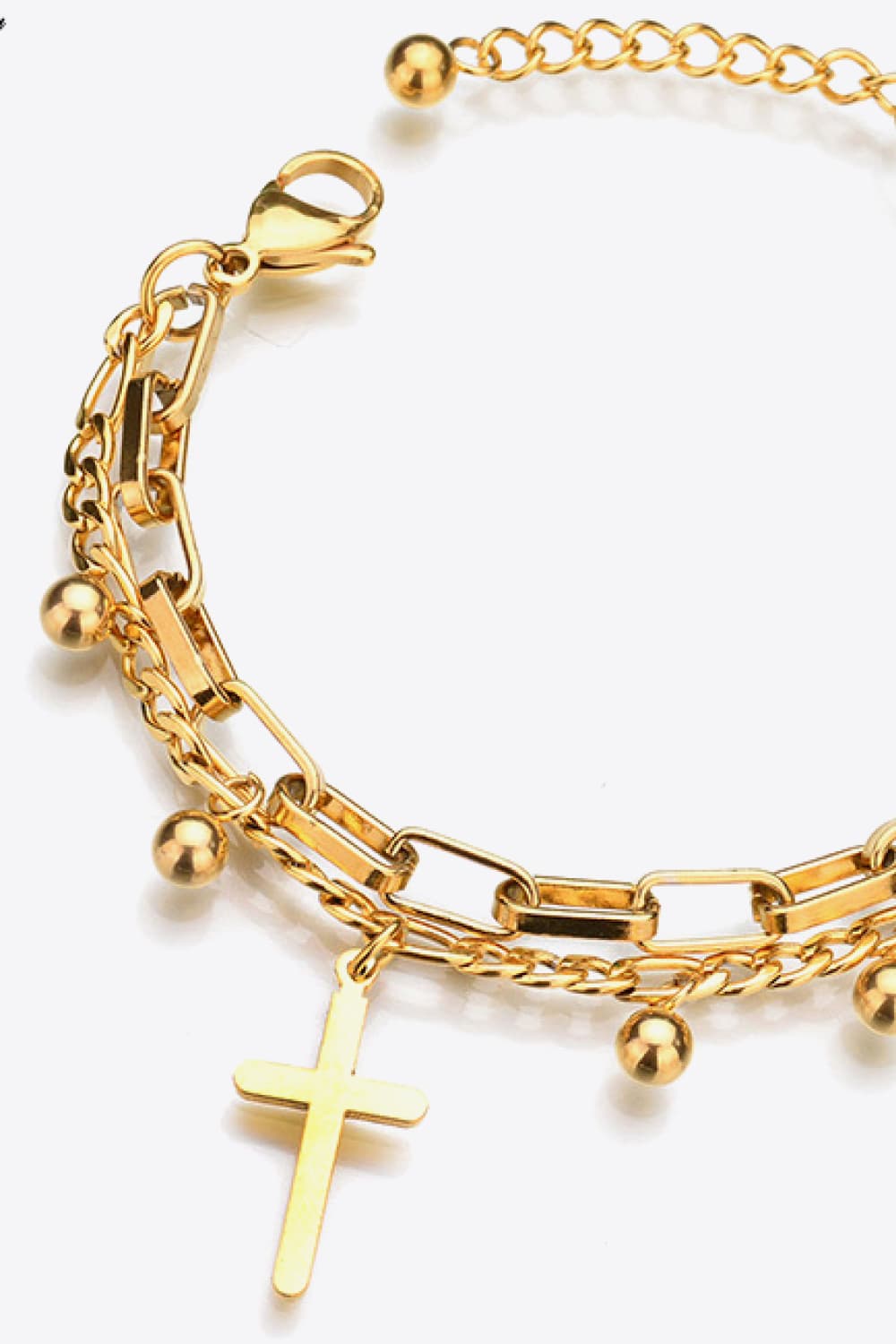 HK Cross Layered Stainless Steel Bracelet
