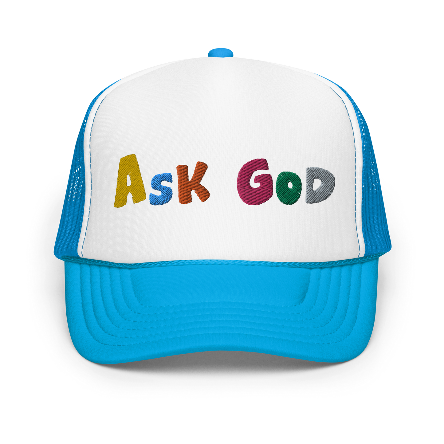 ASK GOD trucker hat